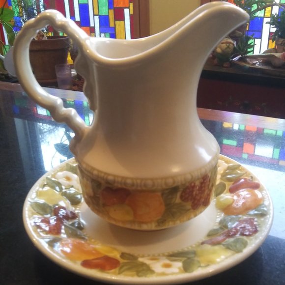 Vernon Ware by Metlox Della Robia Pitcher Creamer California - Picture 3 of 14